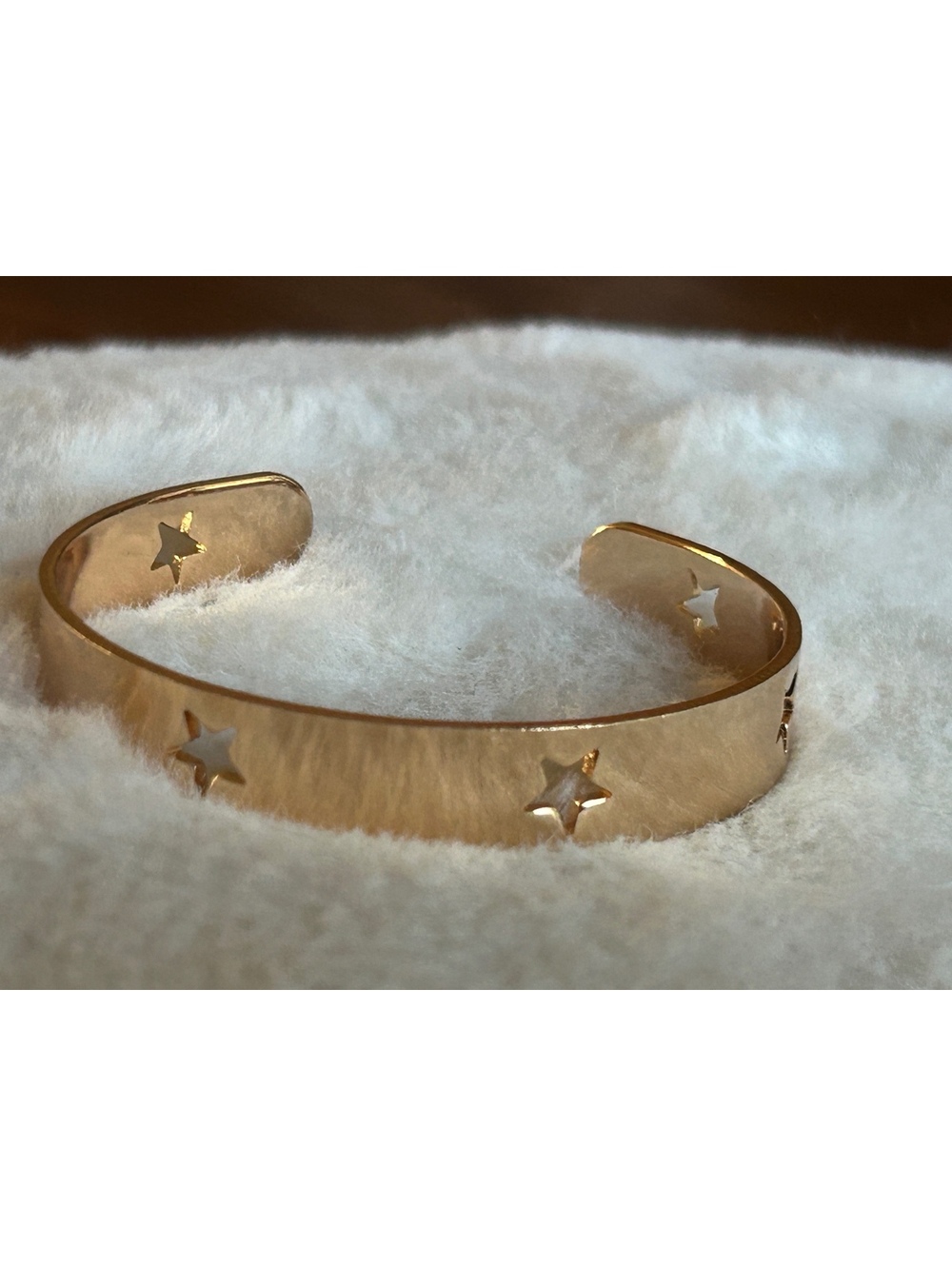 Gold Tone Star Cutout Cuff Bracelet